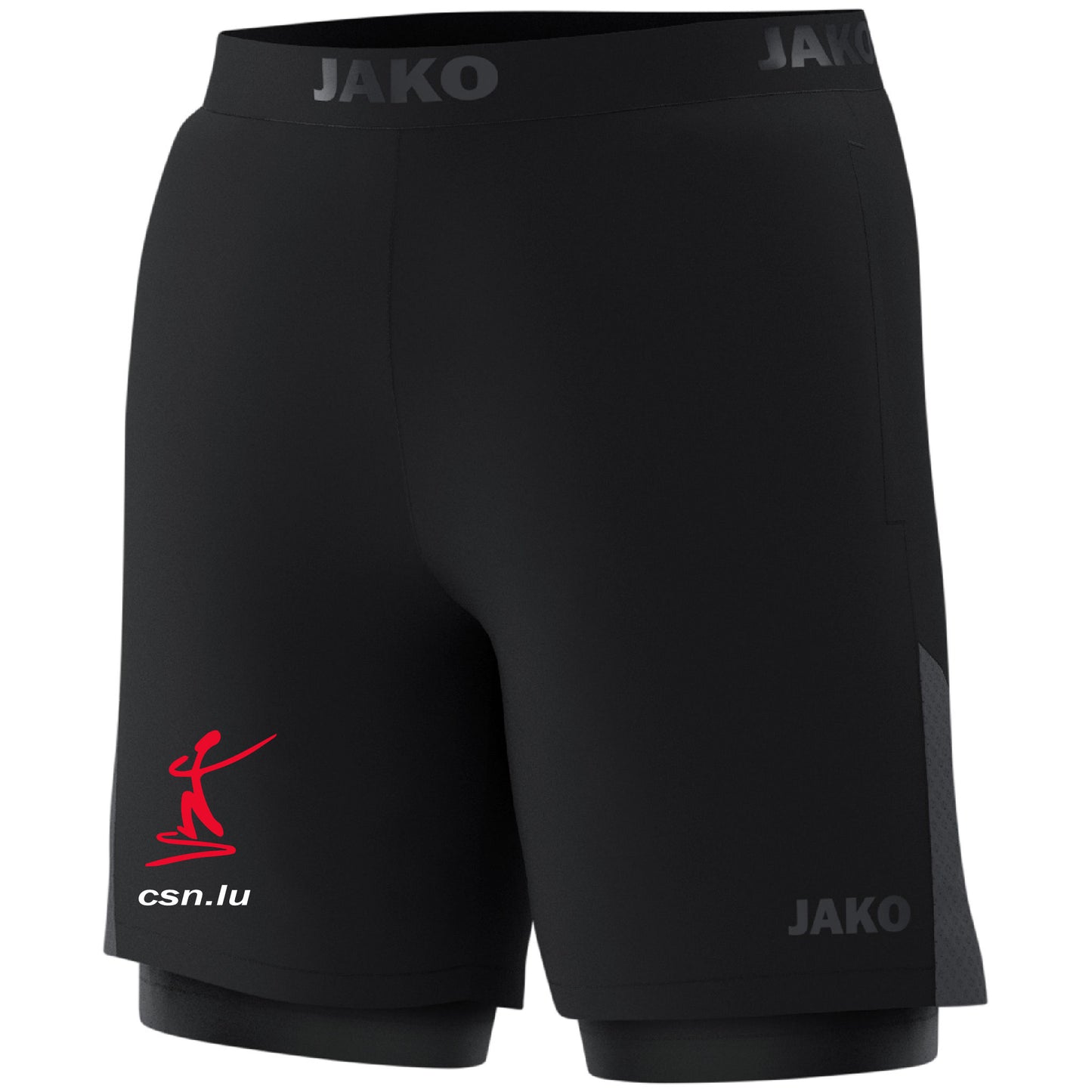 JAKO Short 2 in 1 Power -Hommes- CSN Loisir - (6276-noir)