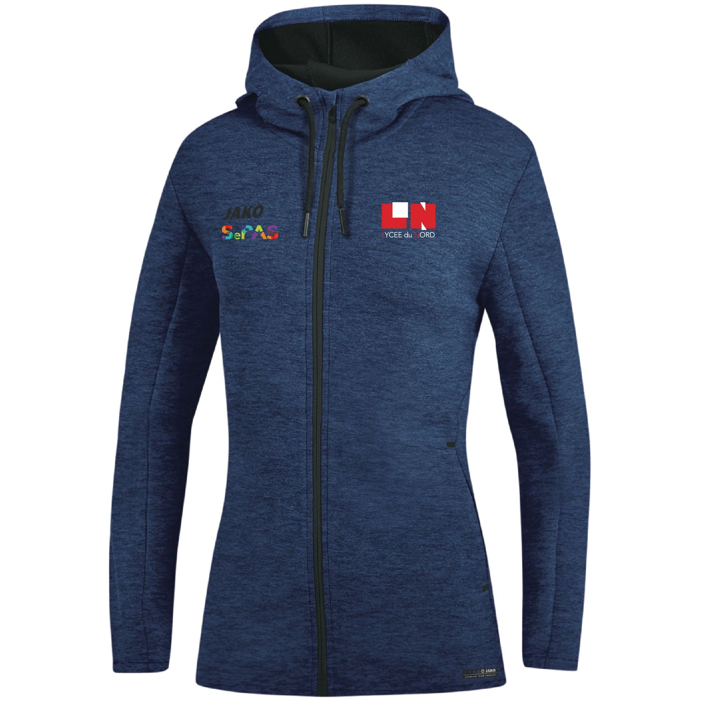 JAKO Veste à capuche Premium - Femmes - LN-SePAS (Broderie-6829)