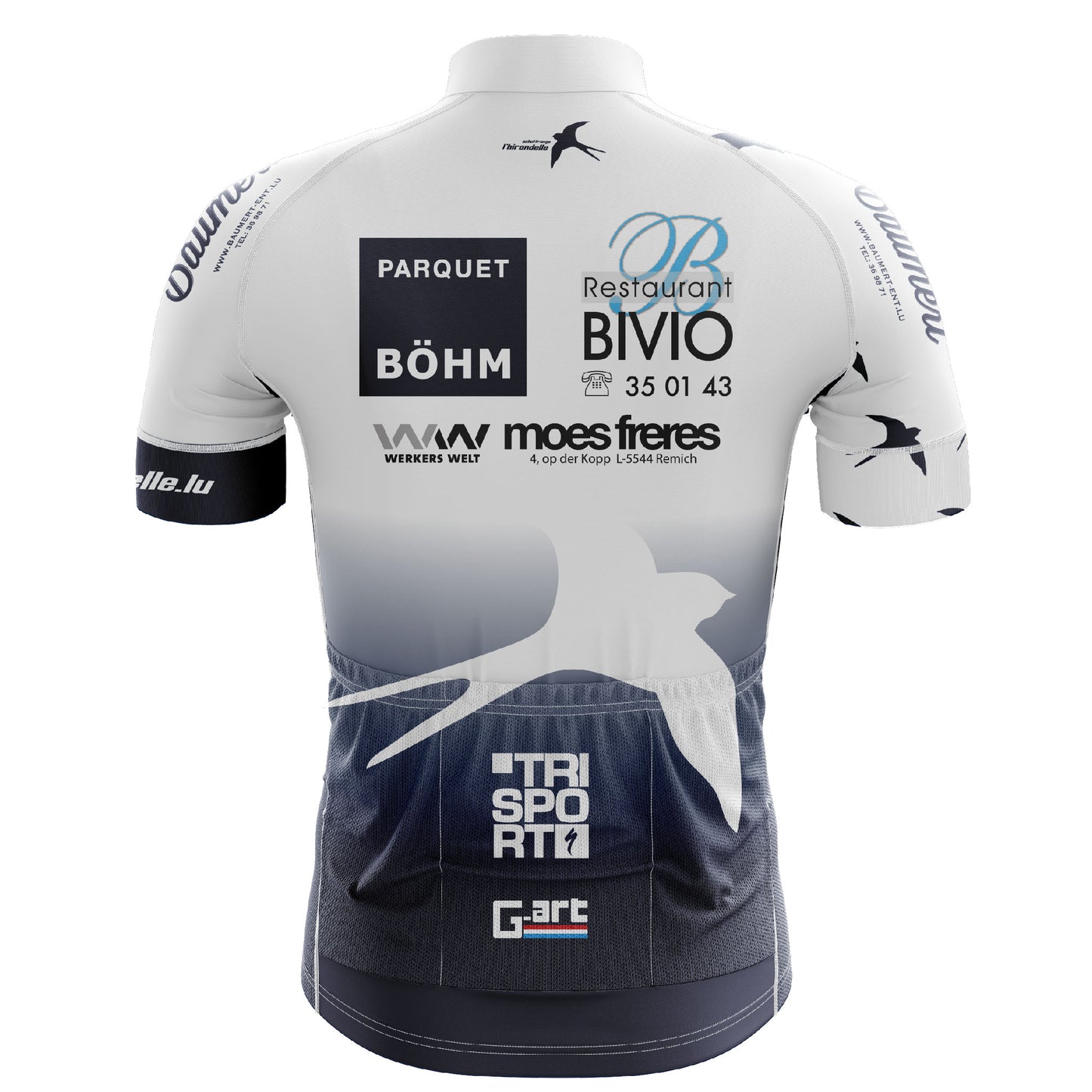 Maillot à manches courtes TEAM -Adultes- (avec flatlock) - l'hirondelle