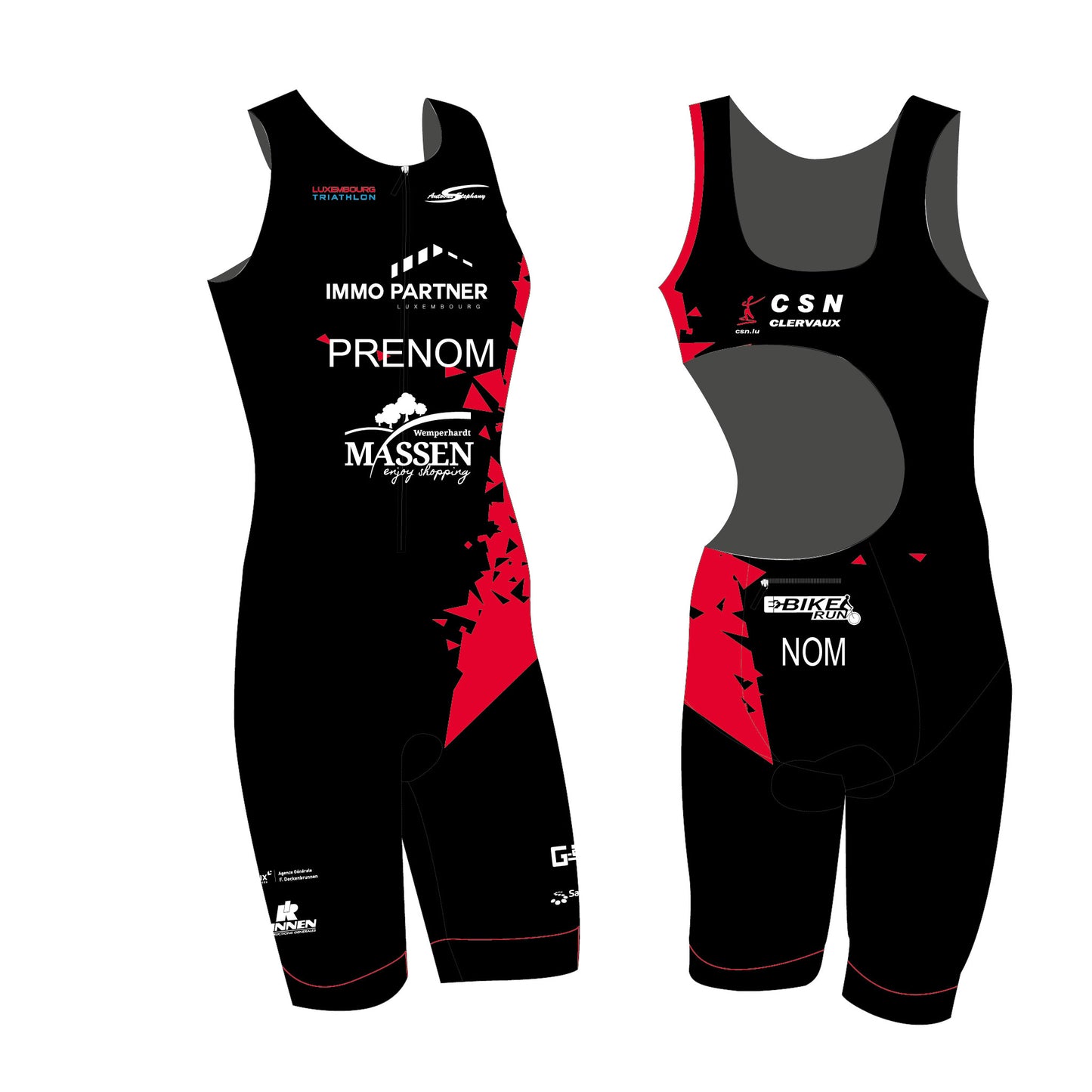Combinaison triathlon sans manches -Fille 2317- CSN Compétition