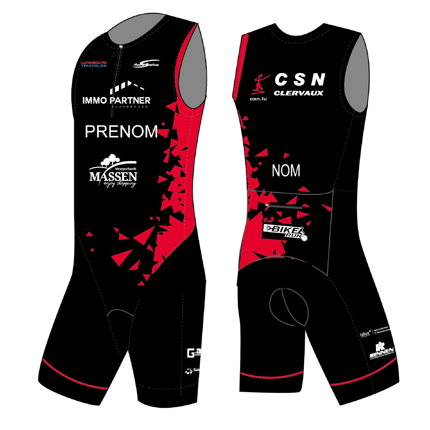 Combinaison triathlon sans manches -Enfants Unisexe Carvico 2378- CSN Loisir