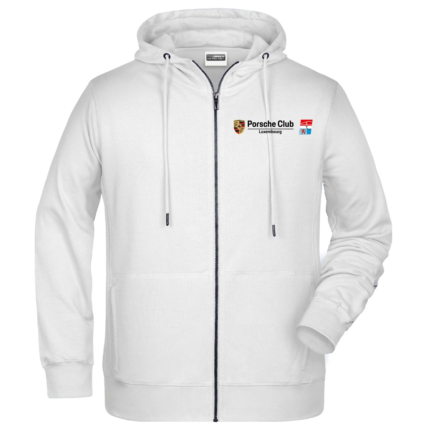 Veste à capuche - Unisex - Porsche Club (Broderie 8026-blanc)