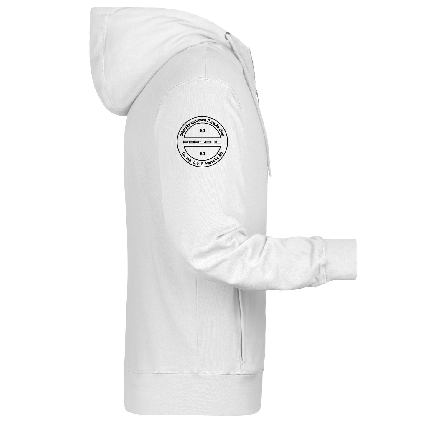 Veste à capuche - Unisex - Porsche Club (Broderie 8026-blanc)