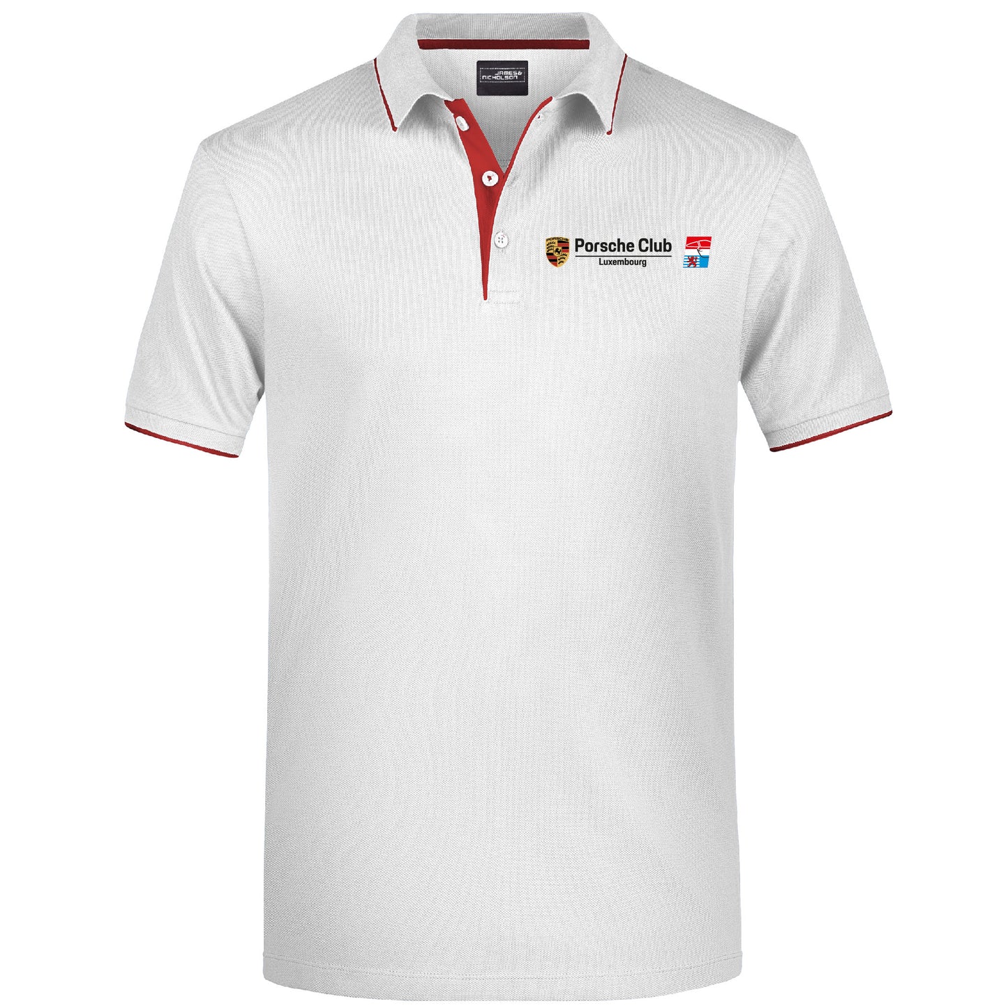 Polo Stripe - Unisex - Porsche Club (JN728-blanc/rouge)