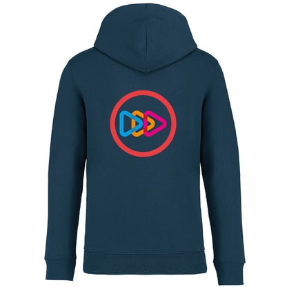 Sweat-shirt écoresponsable à capuche - Unisex - TRIPLAY (NS401-peacock blue-brod)