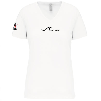 T-Shirt "Col V" Bio Version_3 - Femmes - Ehnen Beach (K3029IC)