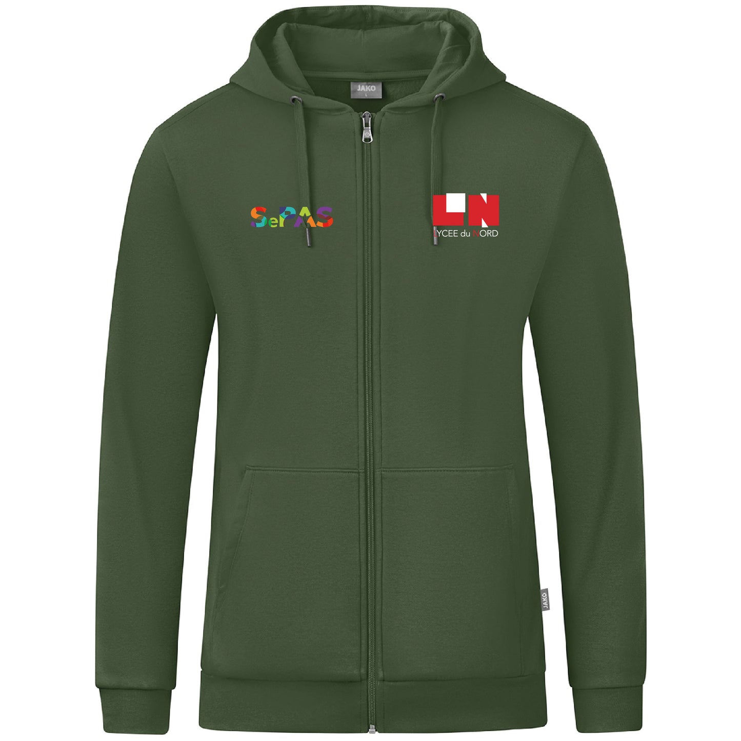 JAKO Veste à capuche Organic - Hommes - Logo LN & SePAS  (Broderie-C6820)