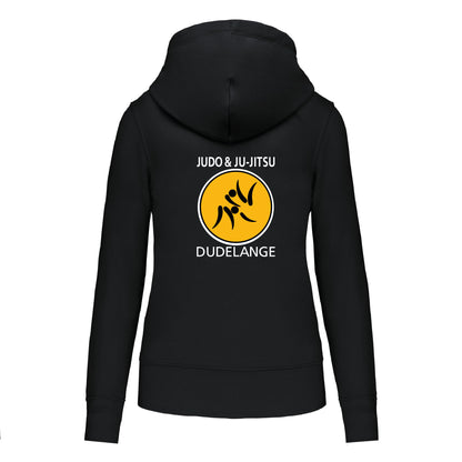 Hoodie -Femmes- Judo&Ju-Jitsu Dudelange (K4028-noir-Brod+Floc)