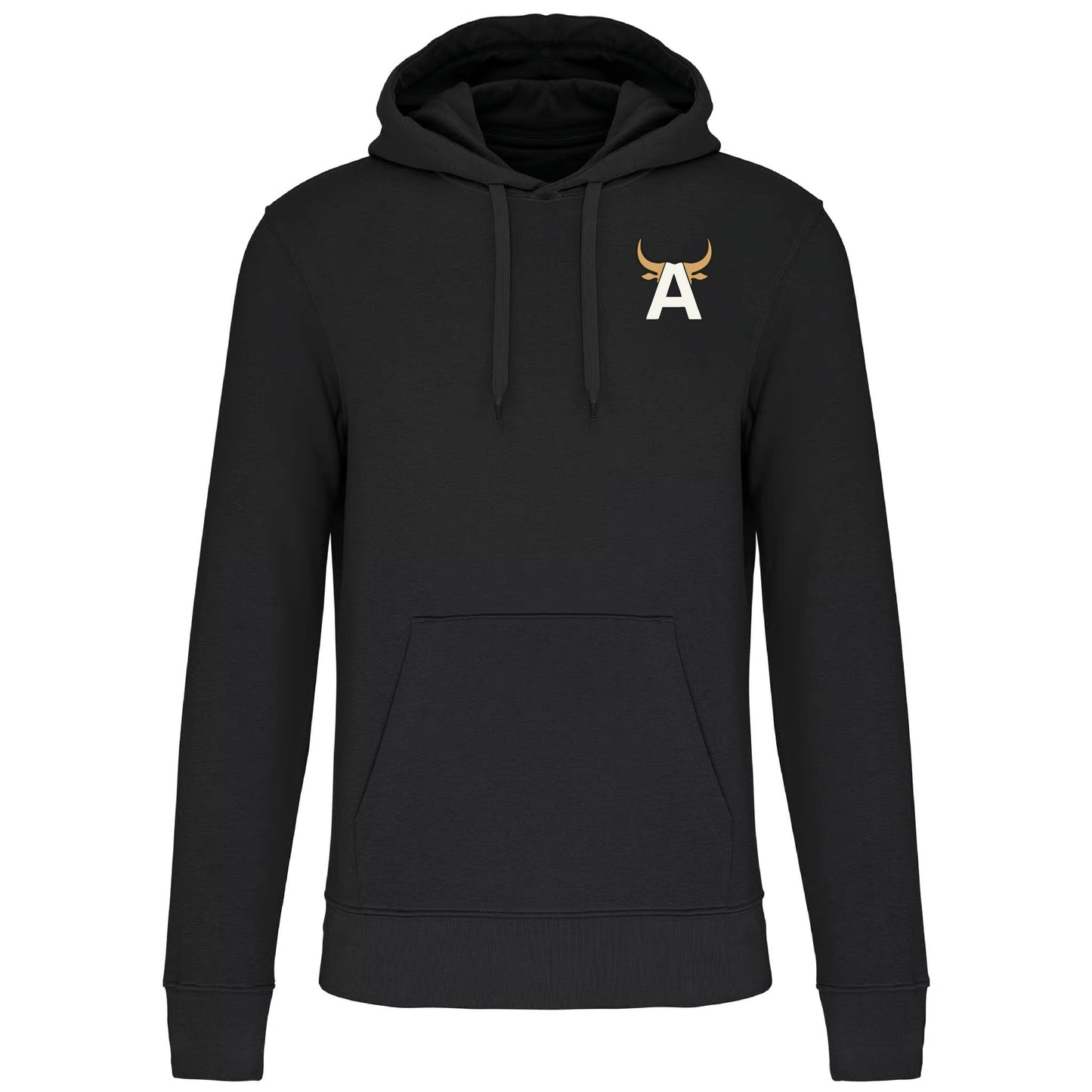 Hoodie _ Sweat avec capuche - Unisex - Aston Le Taureau (K4027-noir-Broderie)