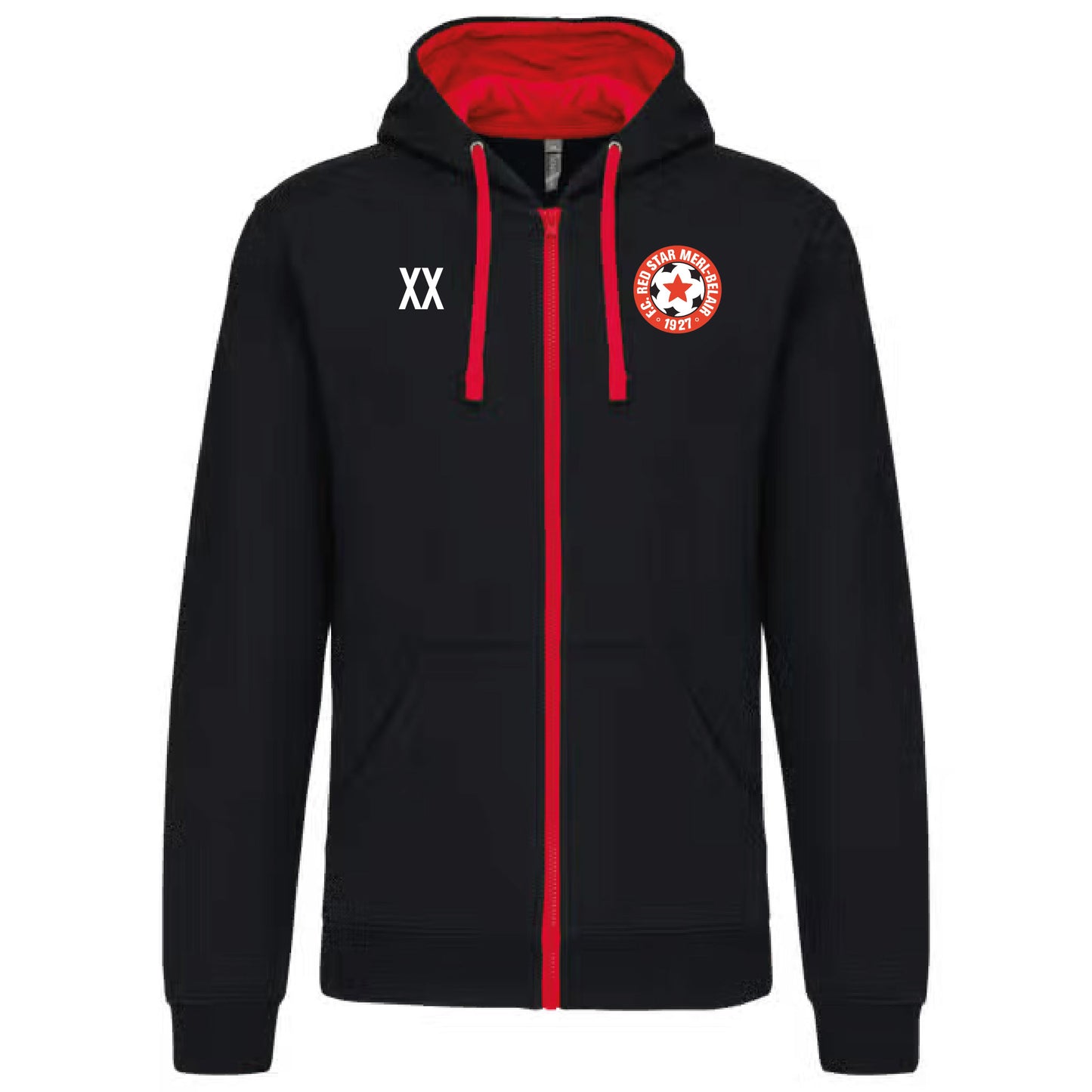 Veste à capuche deux couleurs - Unisex - Red Star Merl (K466)