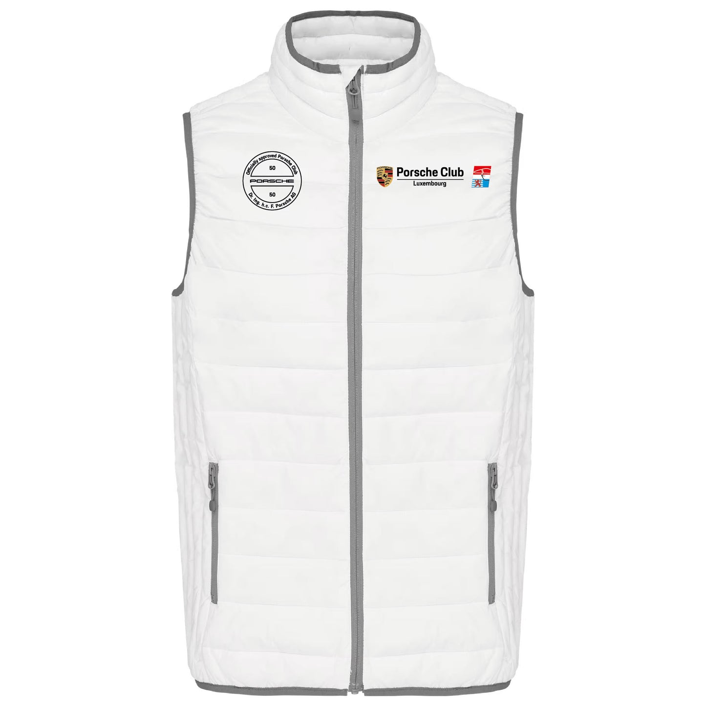 Gilet Doudoune légère - Unisex - Porsche Club (Broderie K6113-Blanc)