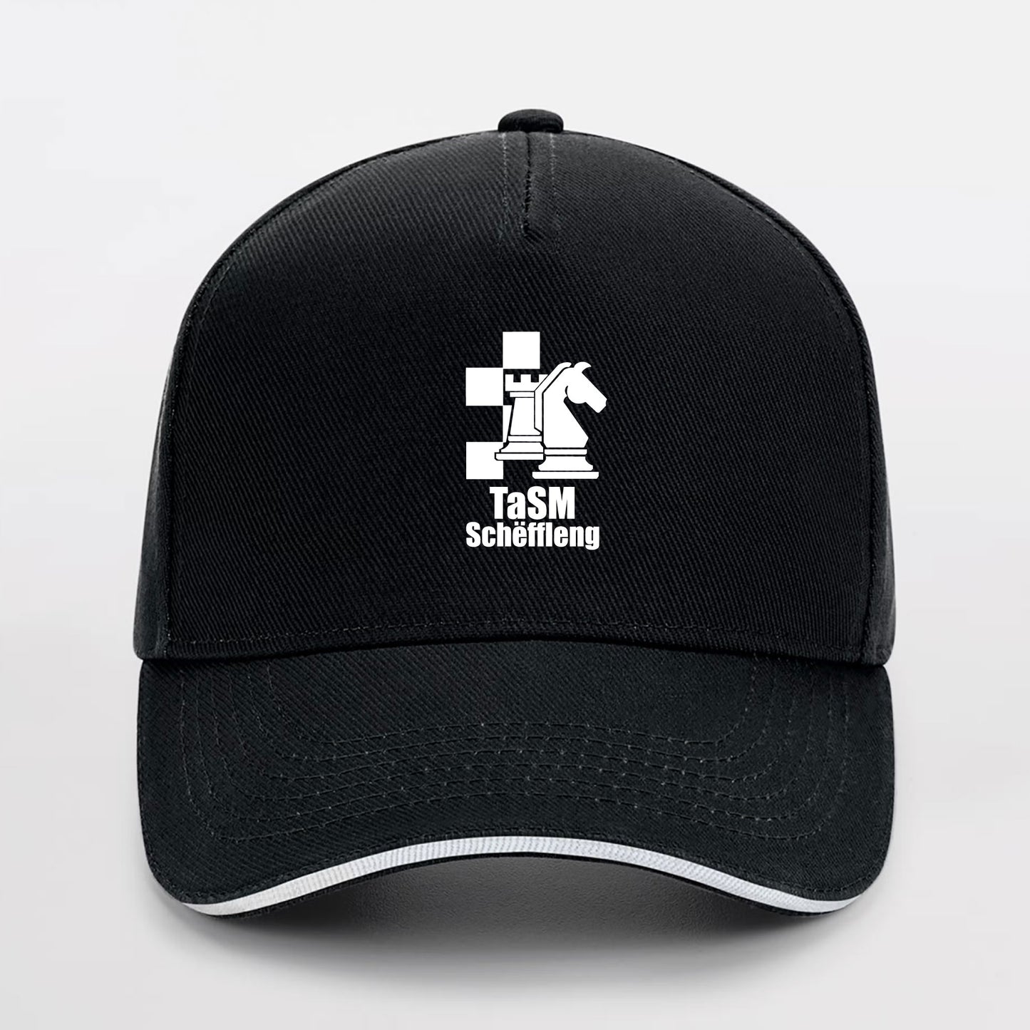 Casquette à 5 panneaux -Unisexe- TaSM Schëffleng (B15C noir/blanc)