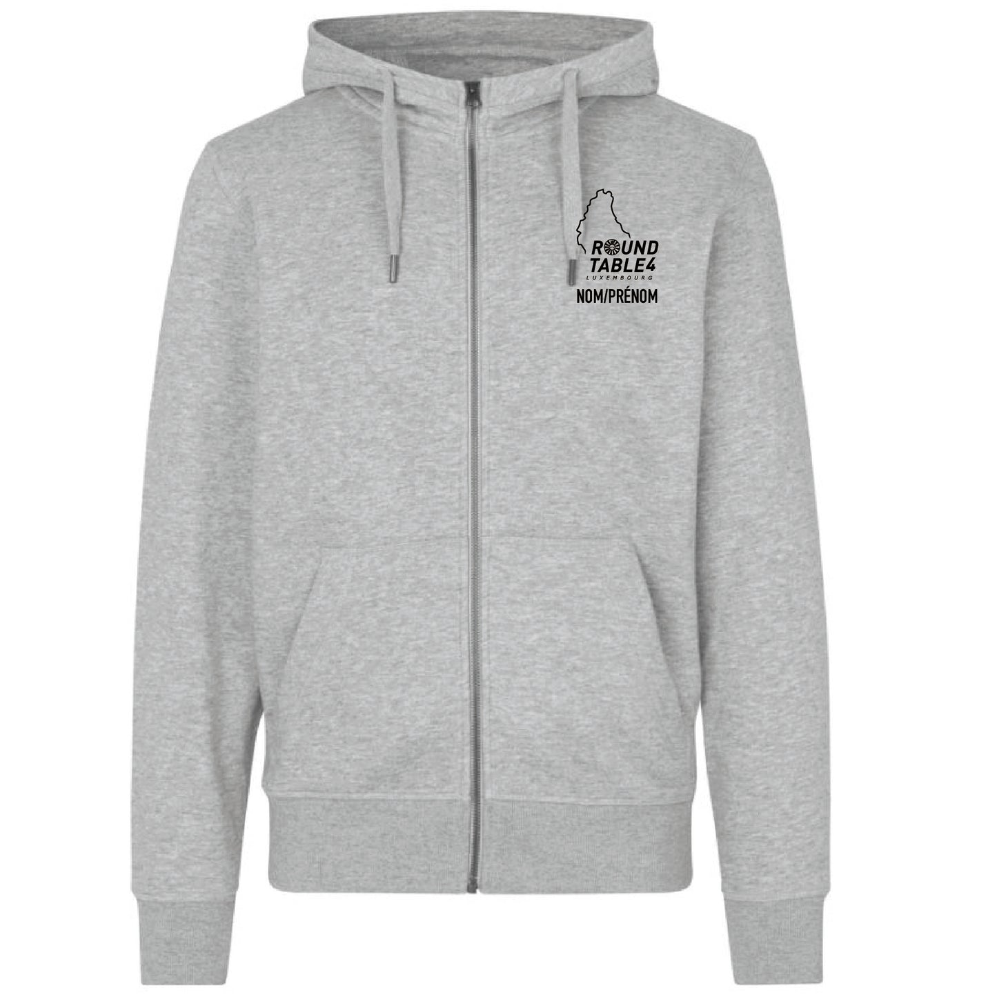 Hoodie zippé (Jacket gris chiné) - Hommes - RT (Brod-ID0638)