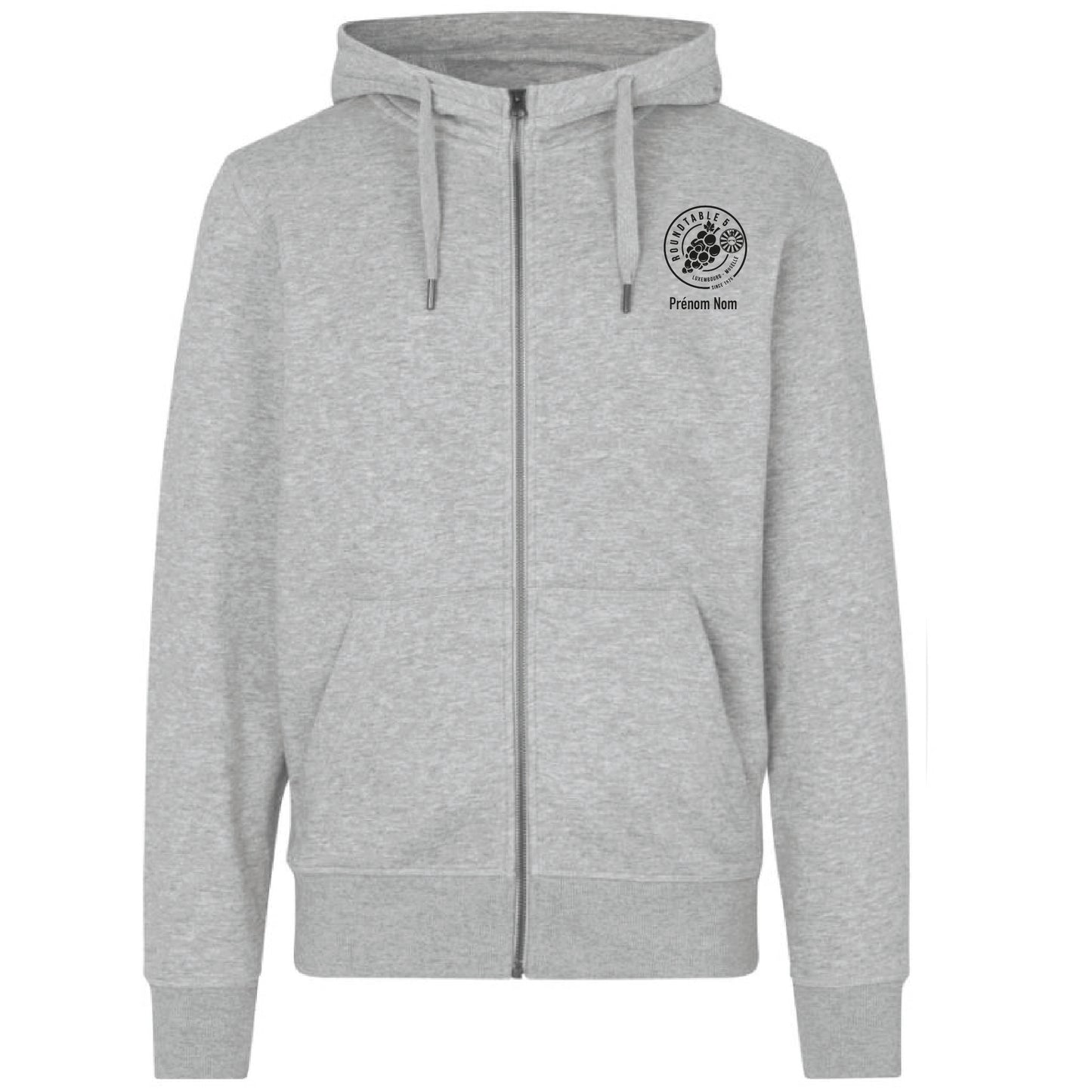 Hoodie zippé (Jacket gris chiné) - Hommes - RT (Brod-ID0638)