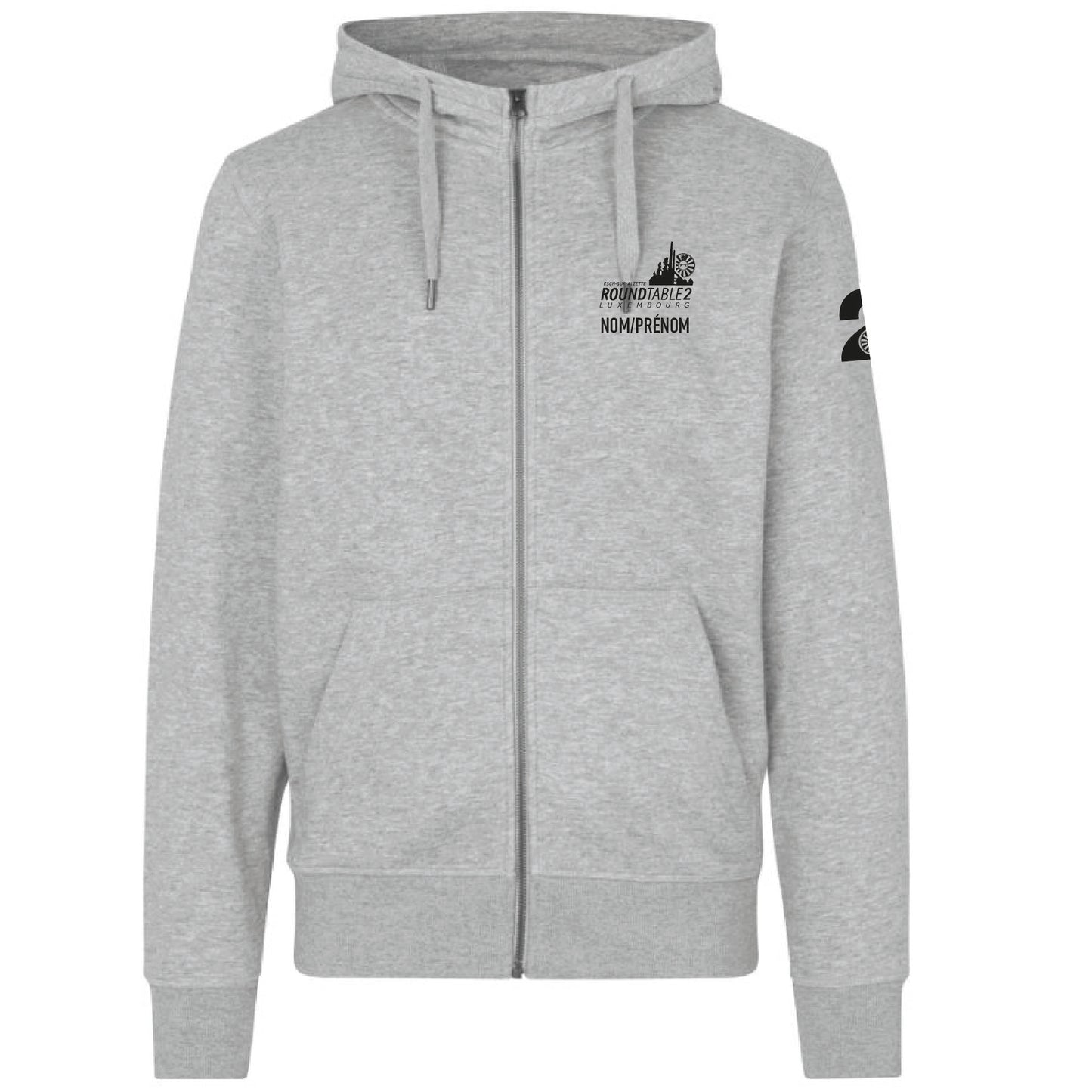 Hoodie zippé (Jacket gris chiné) - Hommes - RT (Brod-ID0638)
