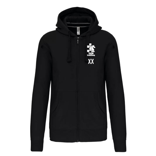 Sweat-shirt zippé capuche  -Unisexe- TaSM Schëffleng (K454-noir)