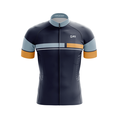 Navy - Orange Semi Pro / Short-sleeved cycling jersey
